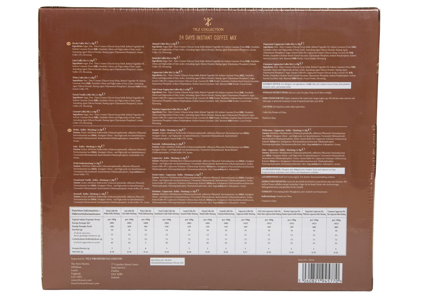 Calendario de café – 24 Premium Gourmet Instant Café